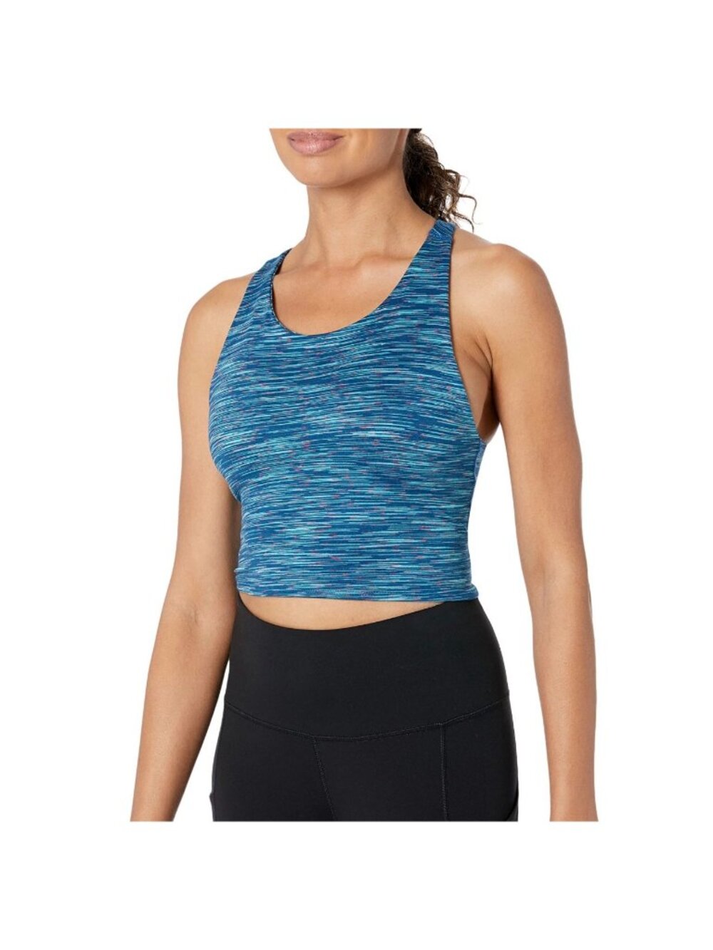 Champion Womens Authentic Athleisure Racerback Tank Top Blue Multicolor Polyeste